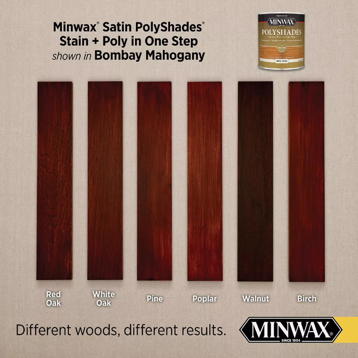 Minwax Polyshades 1/2 Pt. Satin Stain & Finish Polyurethane In 1-Step, Bombay Mahogany - photo 4