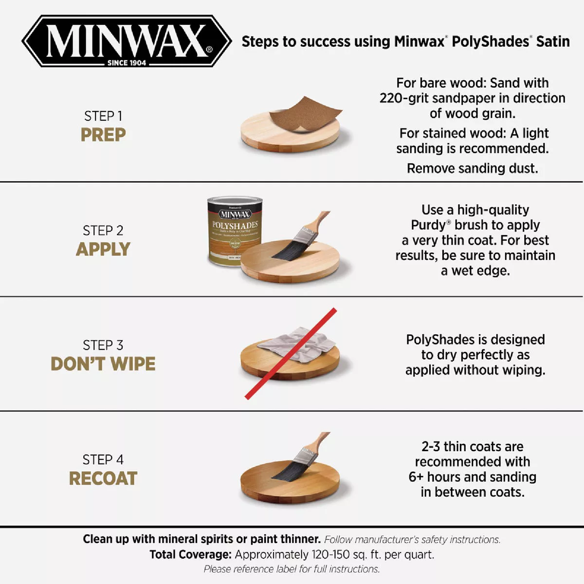 Minwax Polyshades 1/2 Pt. Satin Stain & Finish Polyurethane In 1-Step, Bombay Mahogany - photo 6