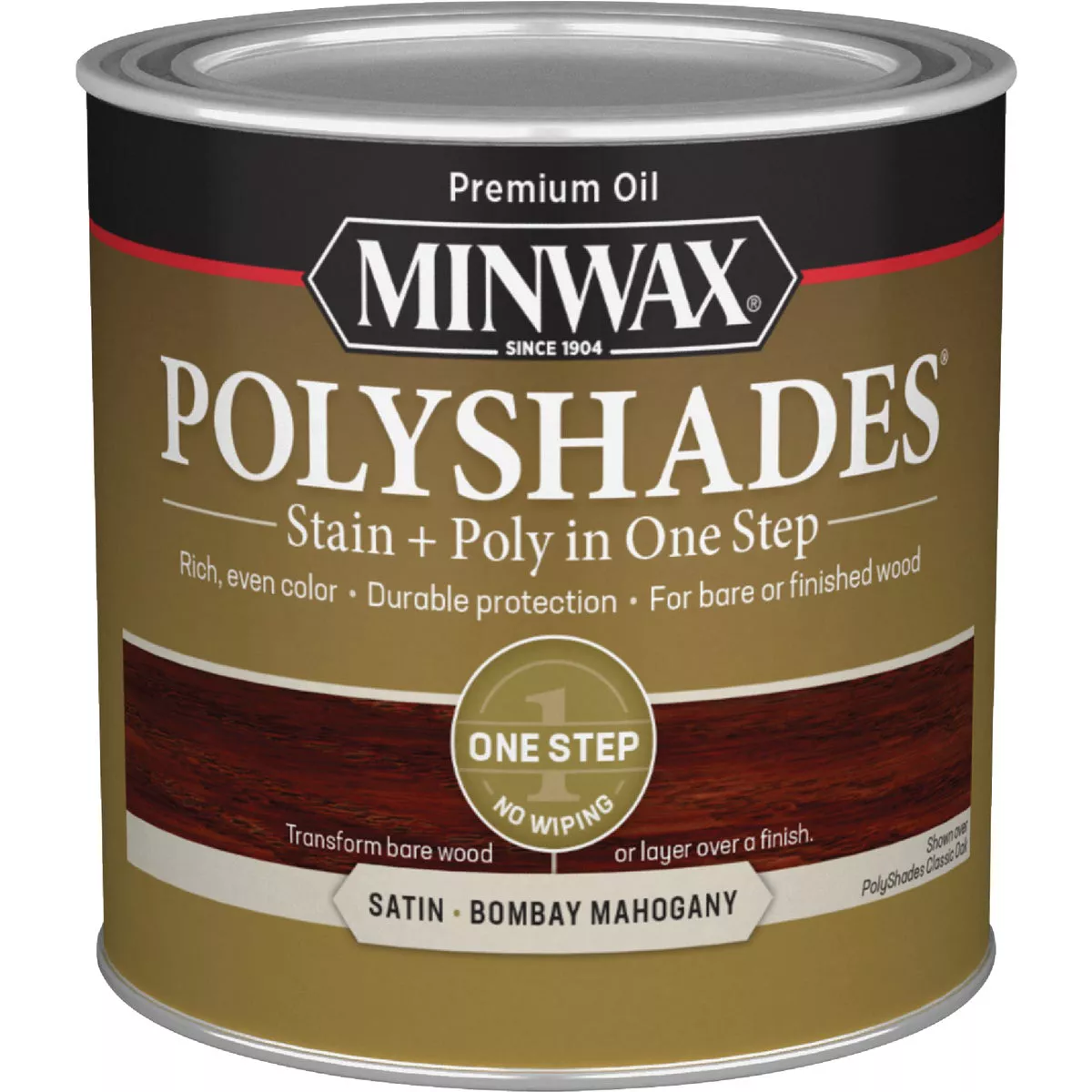 Minwax Polyshades 1/2 Pt. Satin Stain & Finish Polyurethane In 1-Step, Bombay Mahogany - photo 2