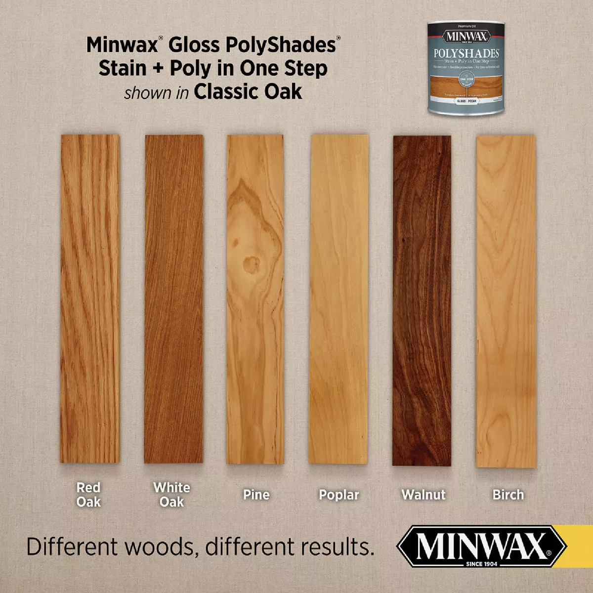 Minwax Polyshades 1/2 Pt. Gloss Stain & Finish Polyurethane In 1-Step, Classic Oak - photo 4
