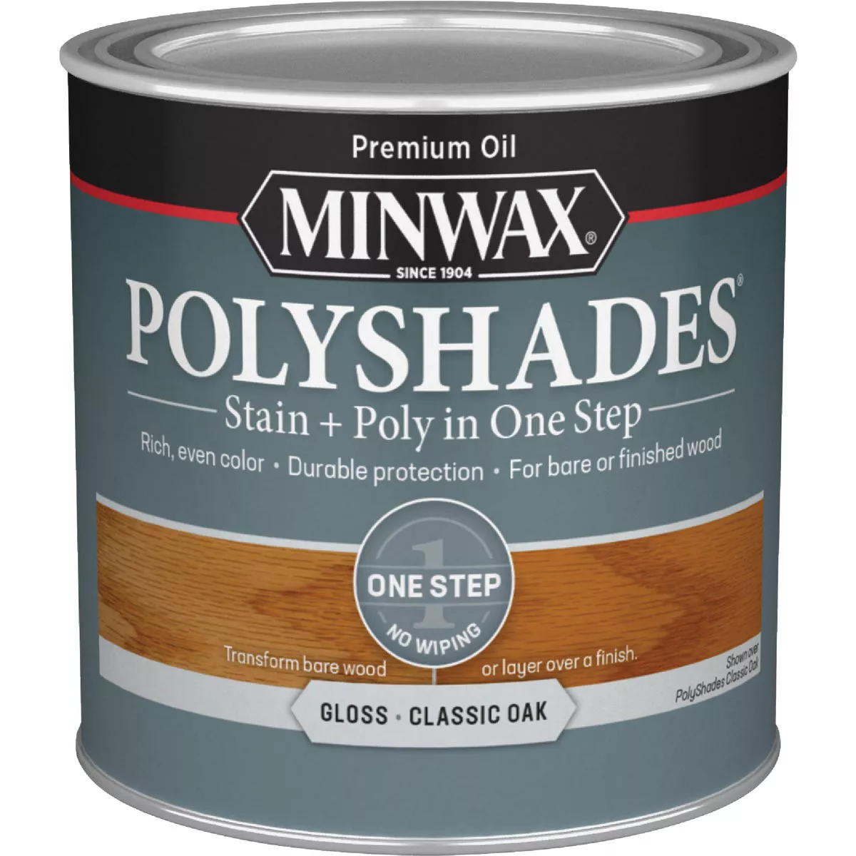 Minwax Polyshades 1/2 Pt. Gloss Stain & Finish Polyurethane In 1-Step, Classic Oak - photo 2