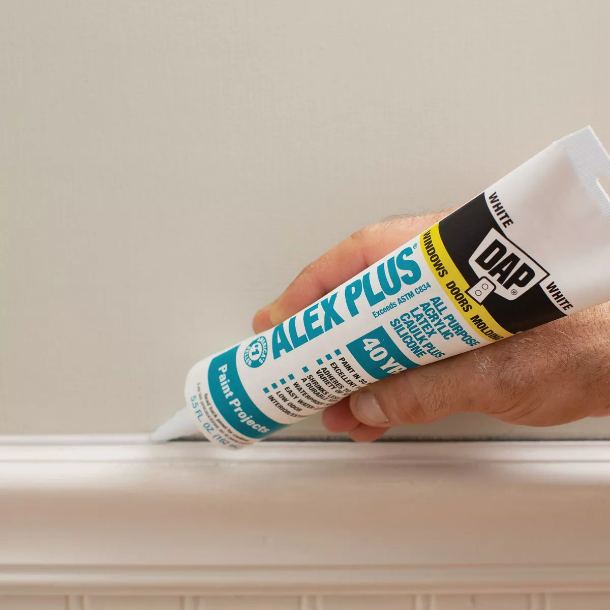 Dap Alex Plus 5.5 Oz. All Purpose White Siliconized Acrylic Latex Caulk - photo 3