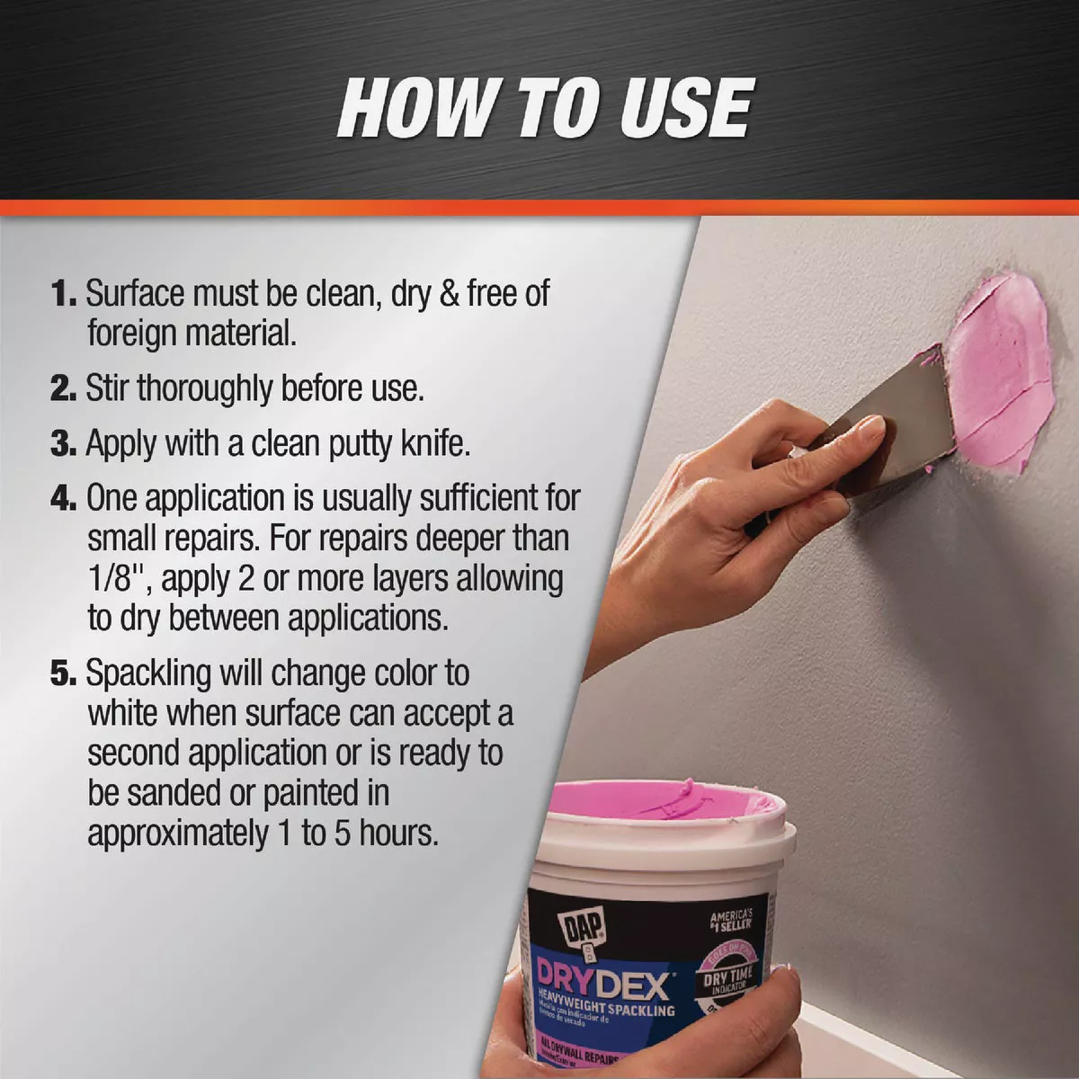 DAP Drydex 32 Oz. General Purpose Acrylic Spackling - photo 4
