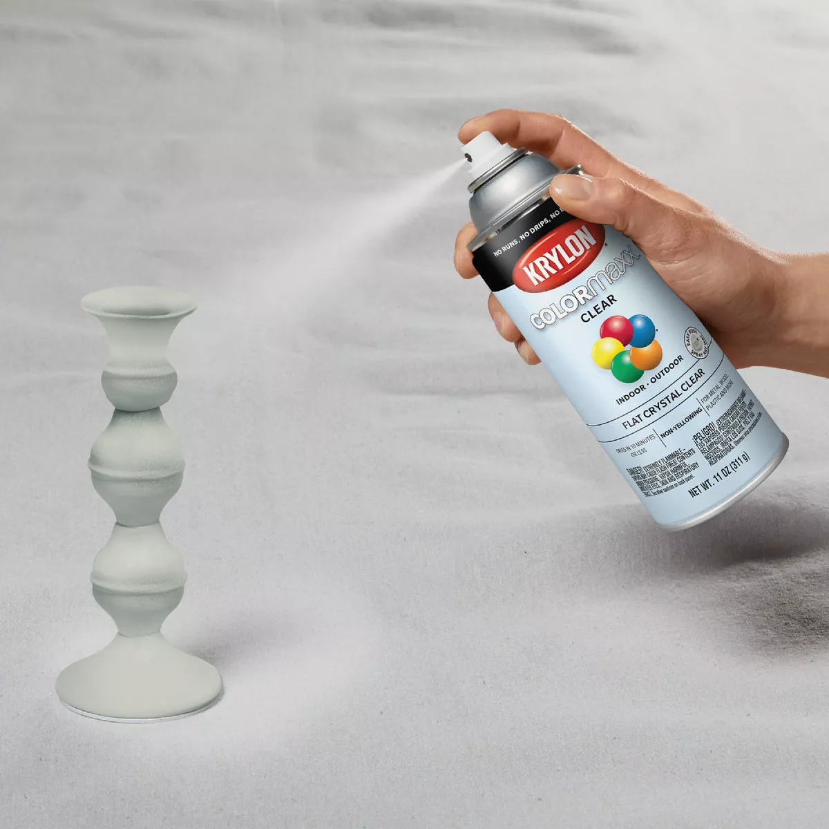 Krylon ColorMaxx 11 Oz. Flat Paint + Primer Spray Paint, Crystal Clear - photo 3