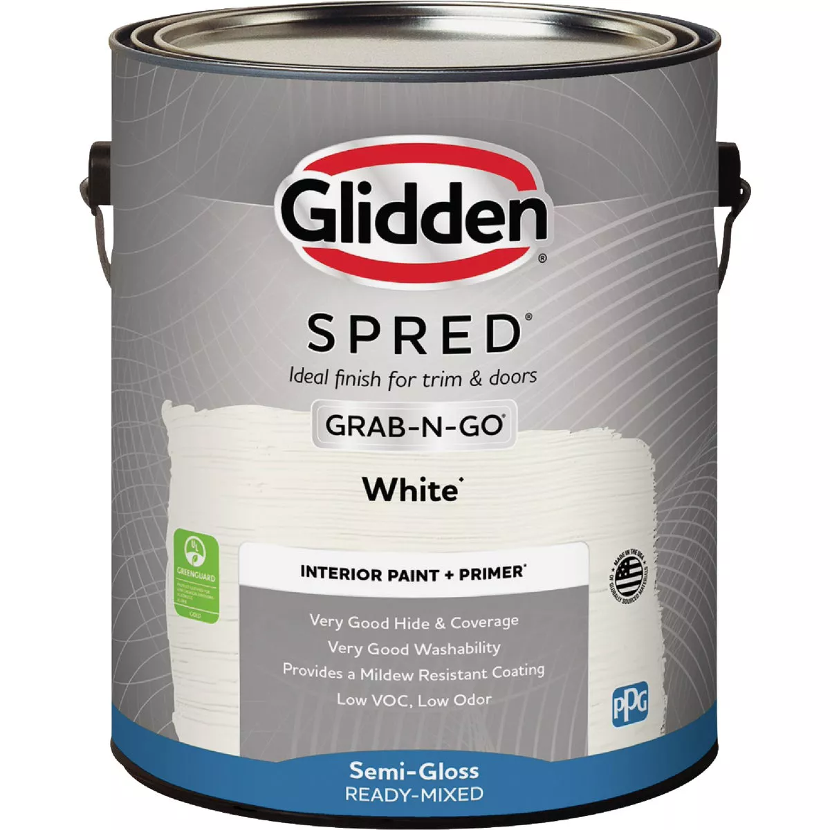 Glidden Spred Interior Paint + Primer Grab-N-Go Semi-Gloss White Gallon