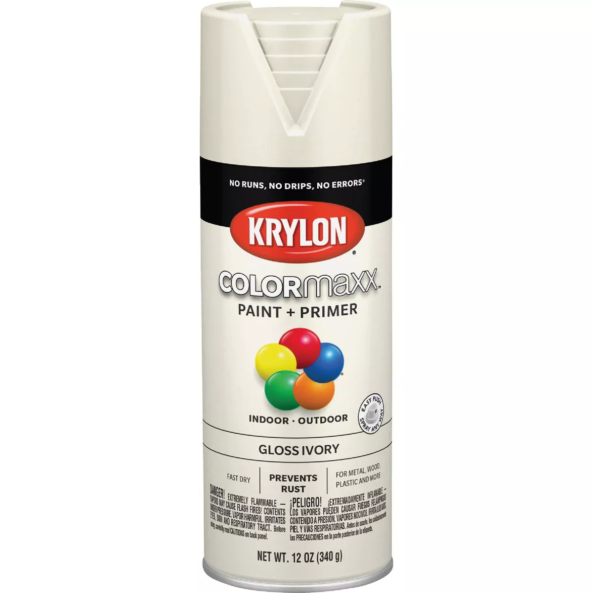 Krylon ColorMaxx 12 Oz. Gloss Spray Paint, Ivory - photo 2