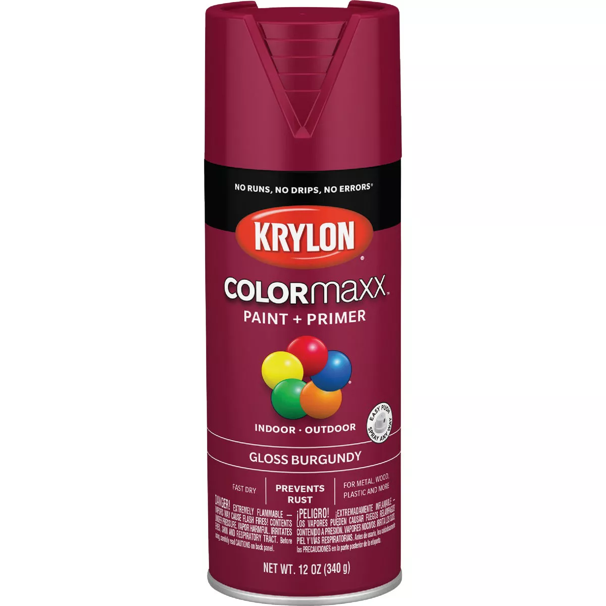 Krylon ColorMaxx12 Oz. Gloss Spray Paint, Burgundy - photo 2