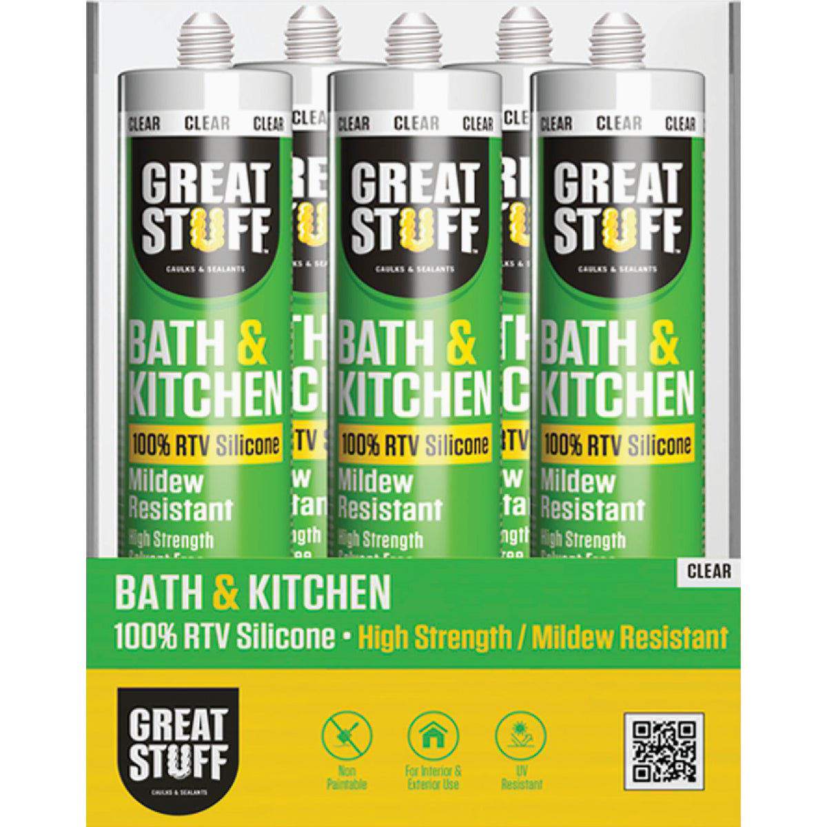 Great Stuff 99BATH3004 Kitchen and Bath Caulk, Clear, 10.1 fl-oz