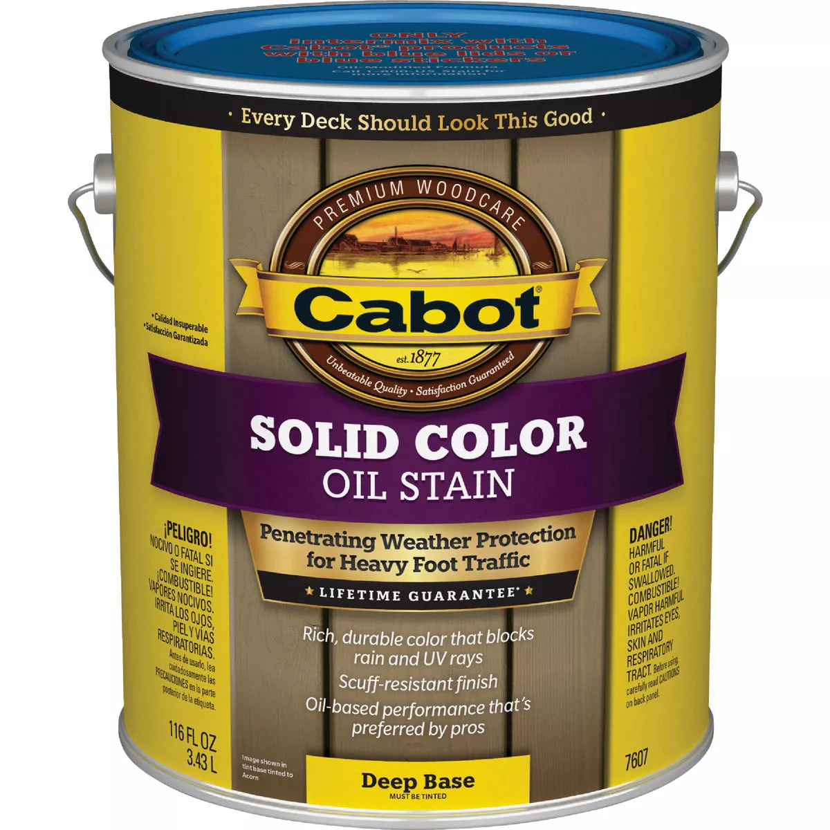 Cabot VOC Solid Color Oil Deck Stain, 7607 Deep Base, 1 Gal.
