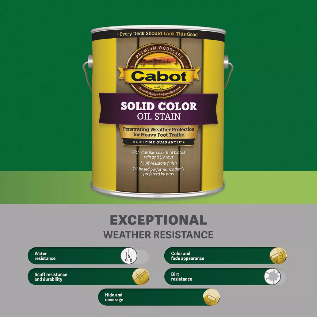 Cabot VOC Solid Color Oil Deck Stain, 7607 Deep Base, 1 Gal. - photo 5