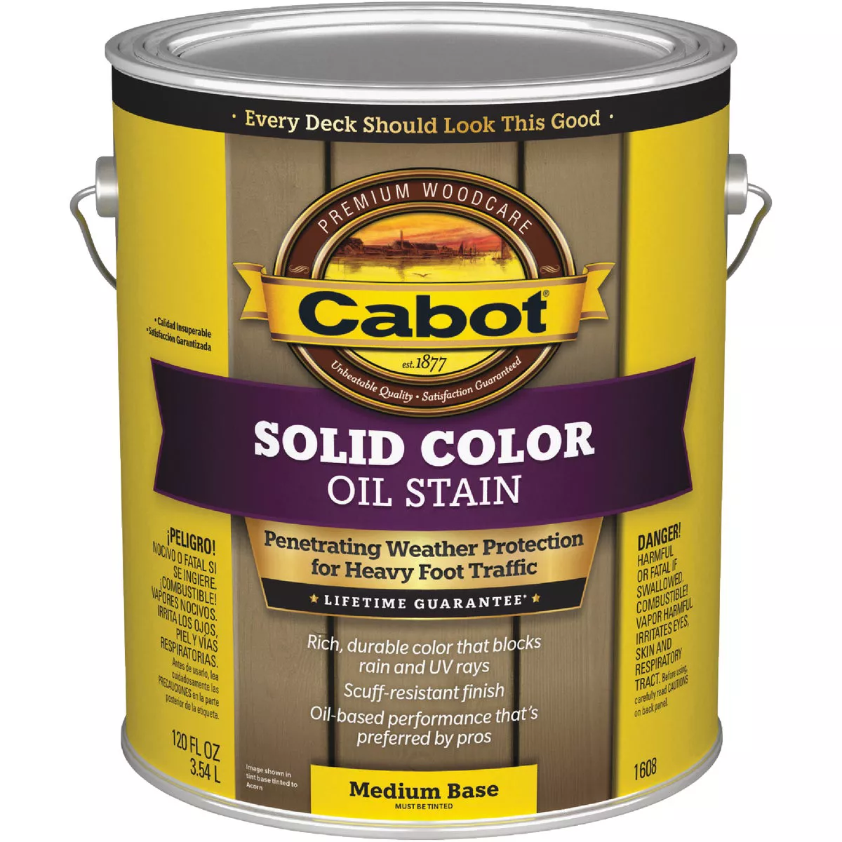 Cabot Solid Color Oil Stain, Medium Base, 1 Gal.