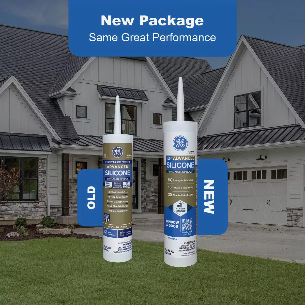 GE Advanced Silicone Window & Door Sealant, White, 10.1 Oz. Tube - photo 2