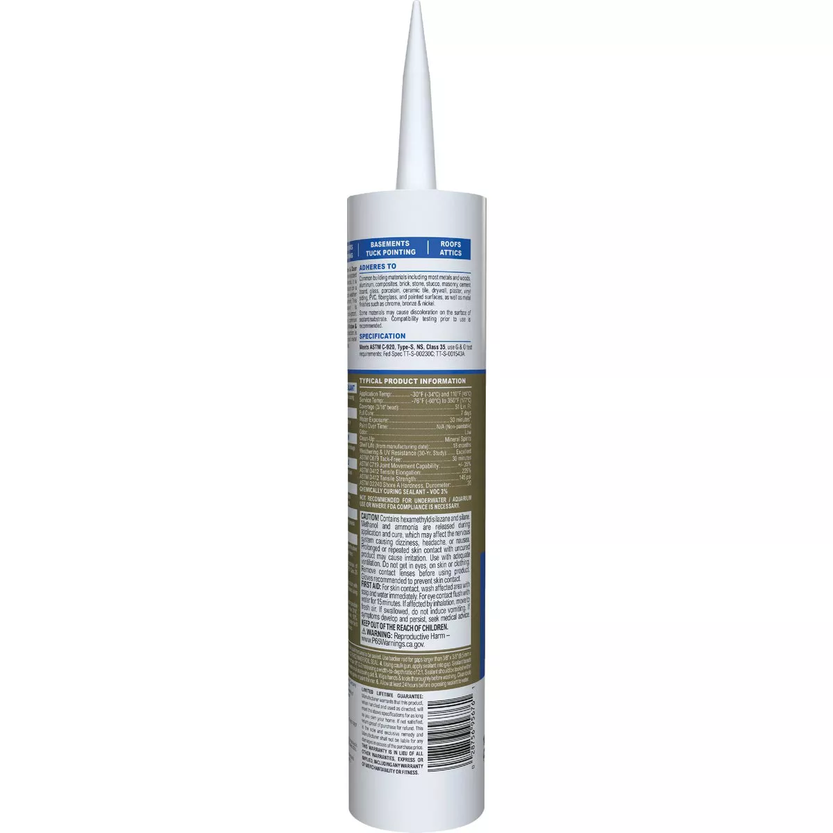 GE Advanced Silicone Window & Door Sealant, White, 10.1 Oz. Tube - photo 7