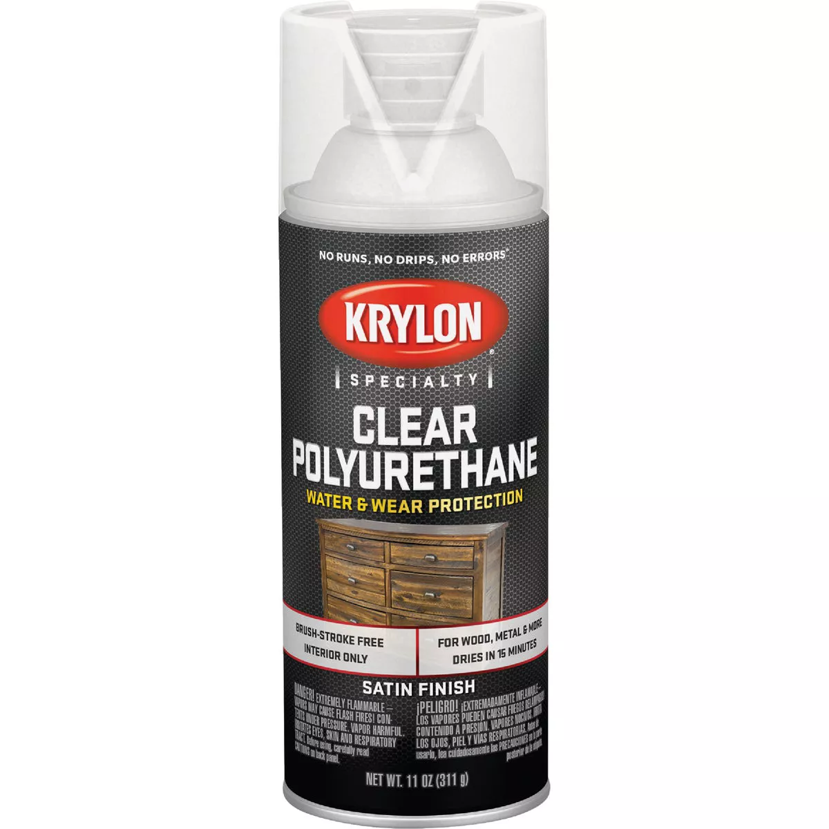 Krylon Satin Clear Spray Polyurethane, 11 Oz.