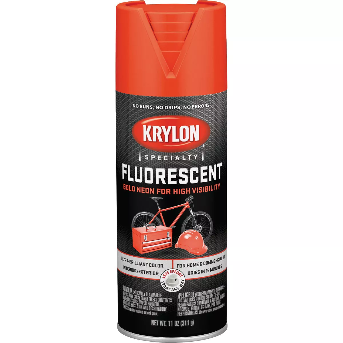 Krylon 11 Oz. Fluorescent Spray Paint, Red-Orange - photo 3