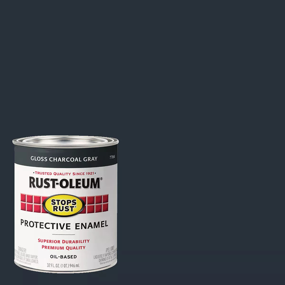 Rust-Oleum Stops Rust Oil Based Gloss Protective Rust Control Enamel, Charcoal Gray, 1 Qt.