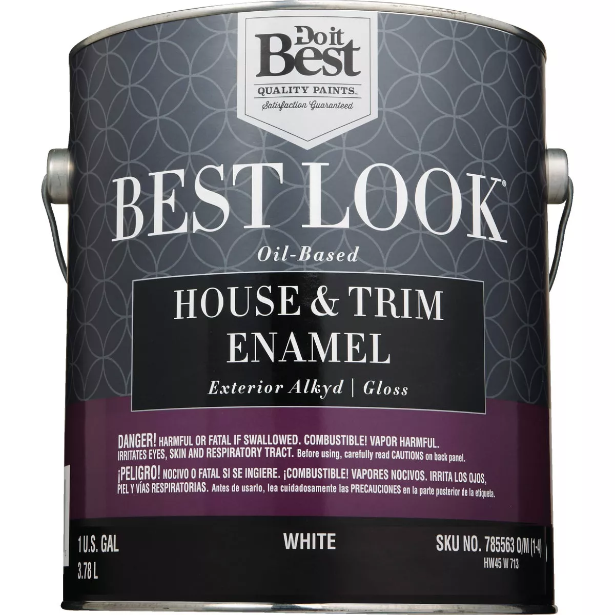 Best Look Oil-Based Alkyd Gloss Exterior House & Trim Enamel Paint, White, 1 Gal. - photo 2