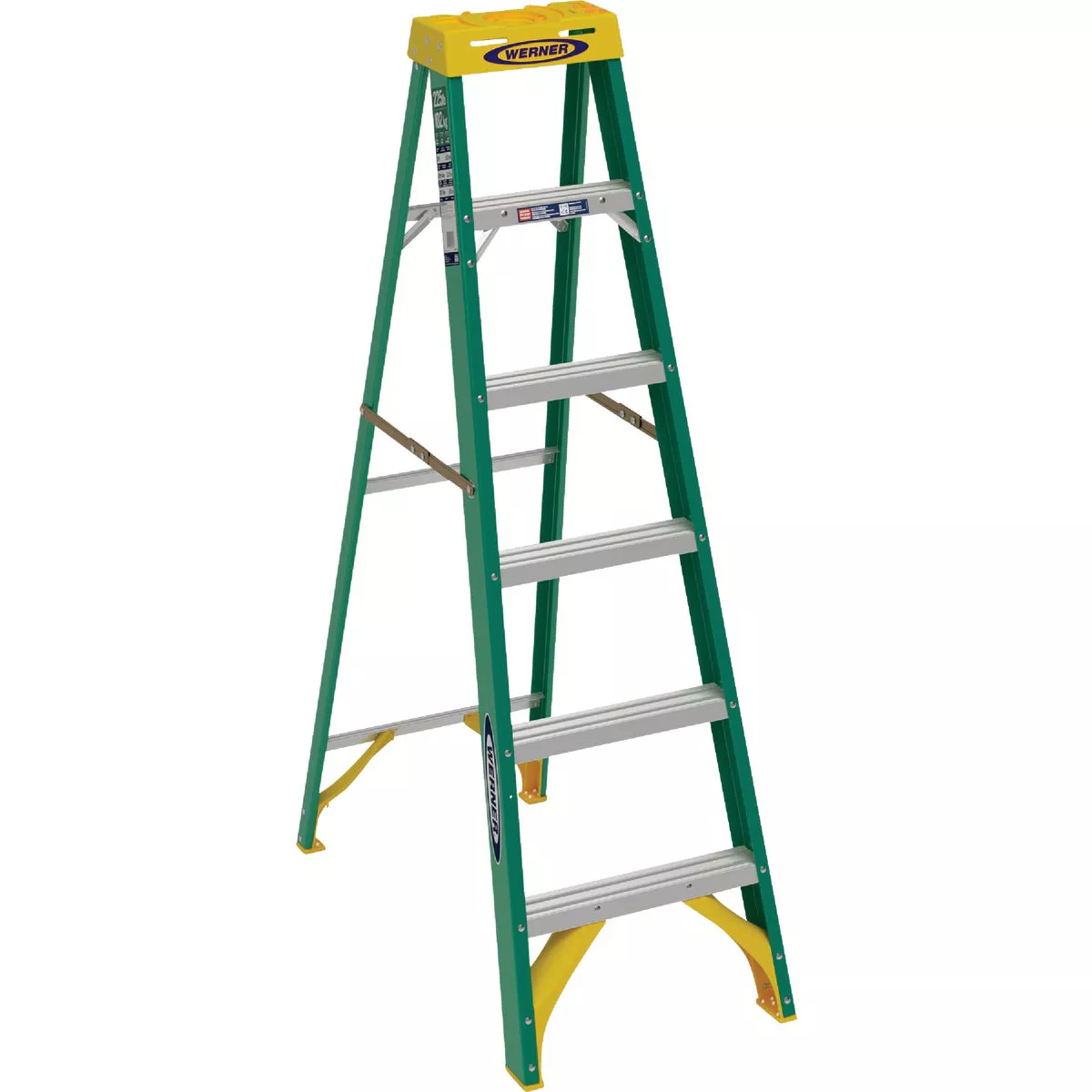 Werner 6 Ft. Fiberglass Step Ladder with 225 Lb. Load Capacity Type II Ladder Rating