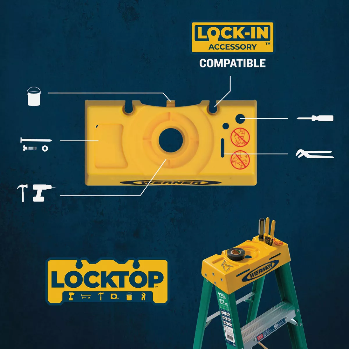 Werner 6 Ft. Fiberglass Step Ladder with 225 Lb. Load Capacity Type II Ladder Rating - photo 6