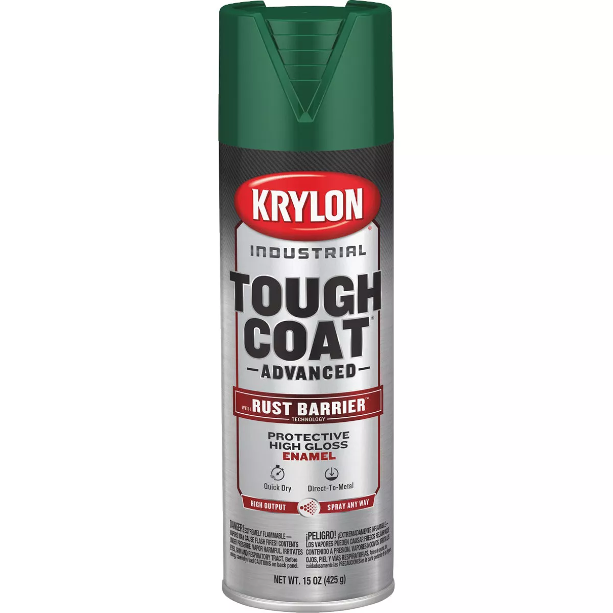 Krylon Industrial Tough Coat 15 Oz. Gloss Dark Green Rust Barrier Spray Enamel - photo 2