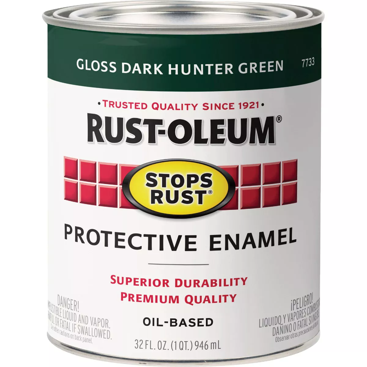 Rust-Oleum Stops Rust Oil Based Gloss Protective Rust Control Enamel, Dark Hunter Green, 1 Qt. - photo 5