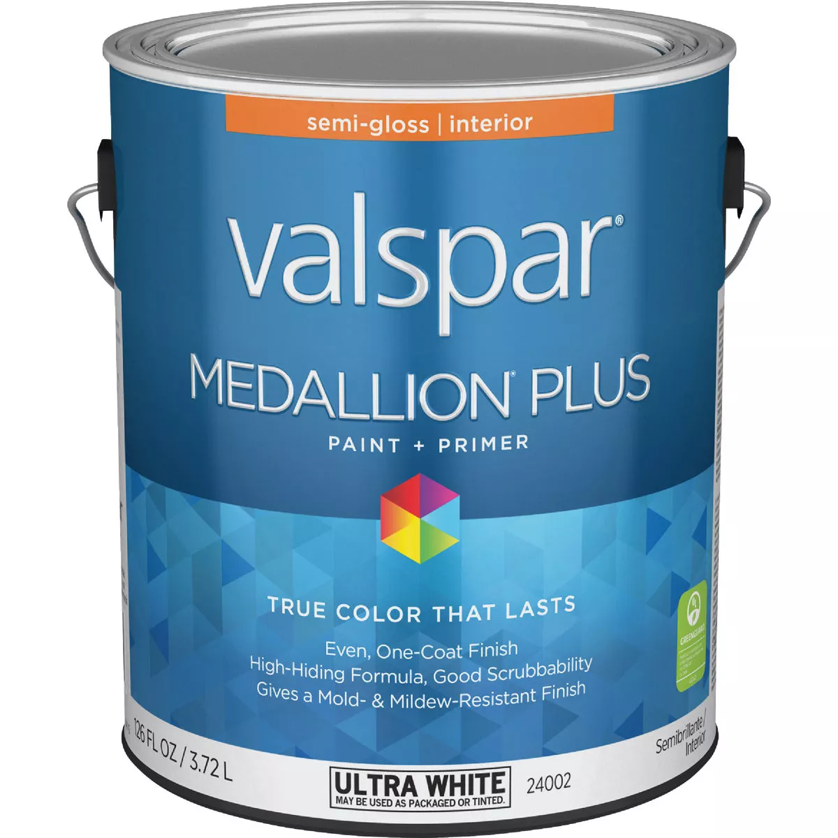 Valspar Medallion Plus Premium Paint & Primer Semi-Gloss Interior Paint, Ultra White, 1 Gal.