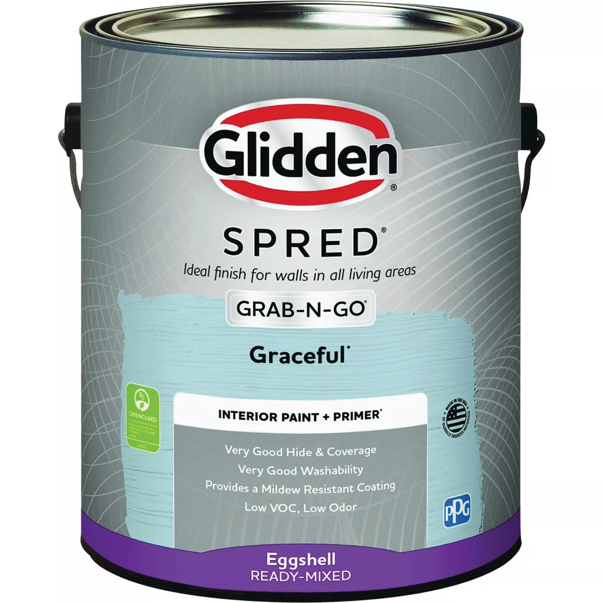 Glidden Spred Interior Grab-N-Go Paint + Primer Eggshell Paint, Graceful, 1 Gal. - photo 2