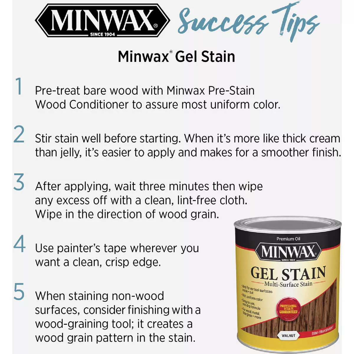 Minwax Gel Stain, Chestnut, 1/2 Pt. - photo 8