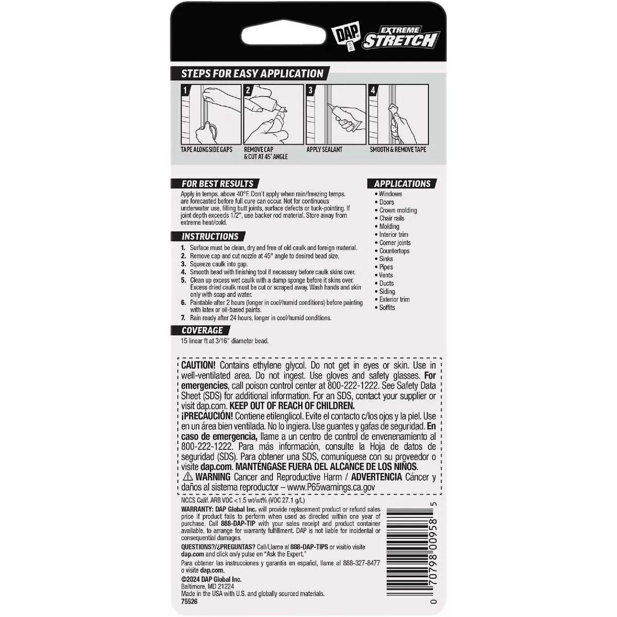 DAP Extreme Stretch 2.8 Oz. Acrylic Urethane Premium Elastomeric Sealant - photo 3