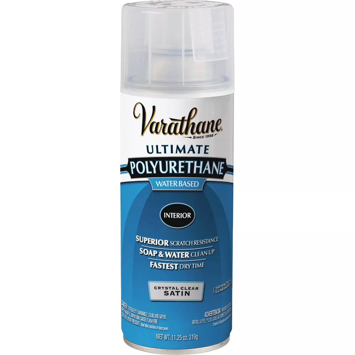 Varathane Satin Clear Interior Water-Based Spray Polyurethane, 11.25 Oz. - photo 2