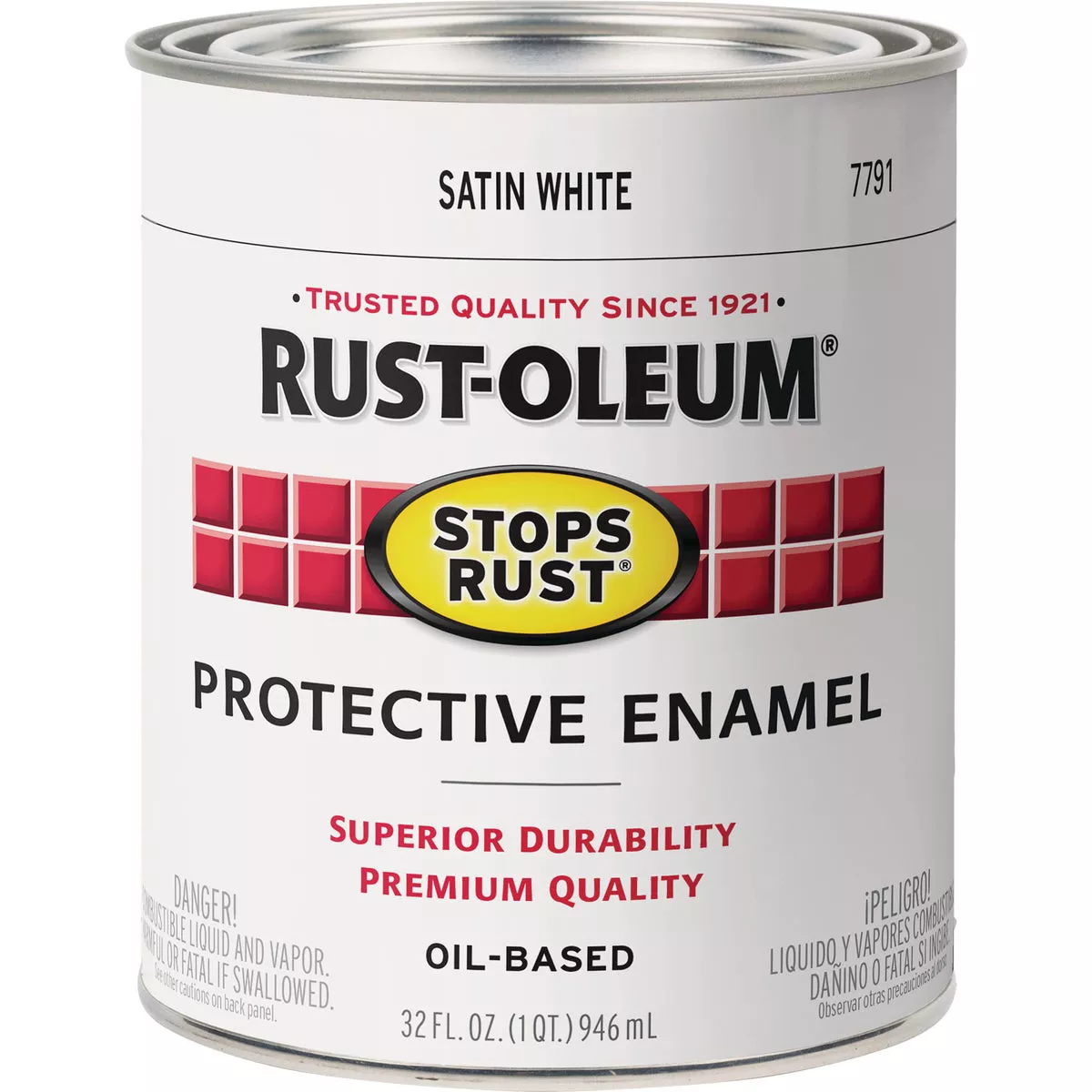 Rust-Oleum Stops Rust Oil Based Satin Protective Rust Control Enamel, White, 1 Qt. - photo 2