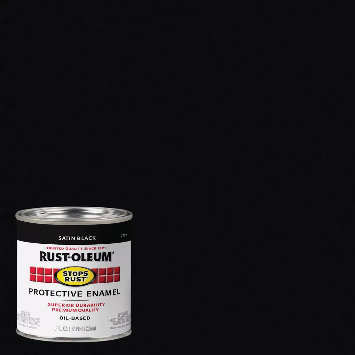 Rust-Oleum Stops Rust Oil Based Satin Protective Rust Control Enamel, Black, 1/2 Pt.