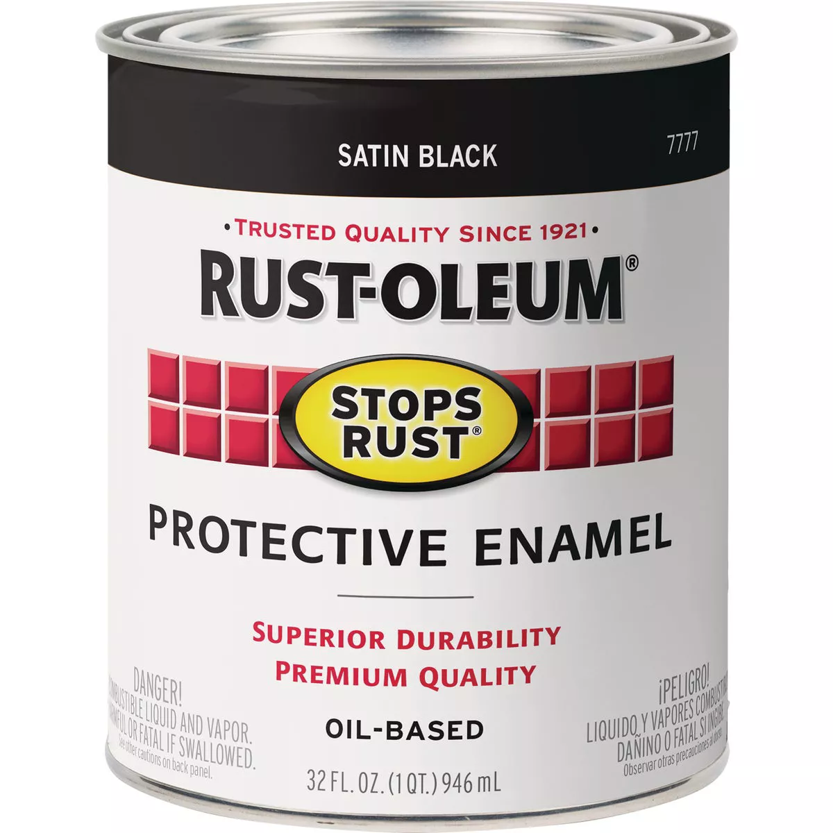 Rust-Oleum Stops Rust Oil Based Satin Protective Rust Control Enamel, Black, 1 Qt. - photo 2