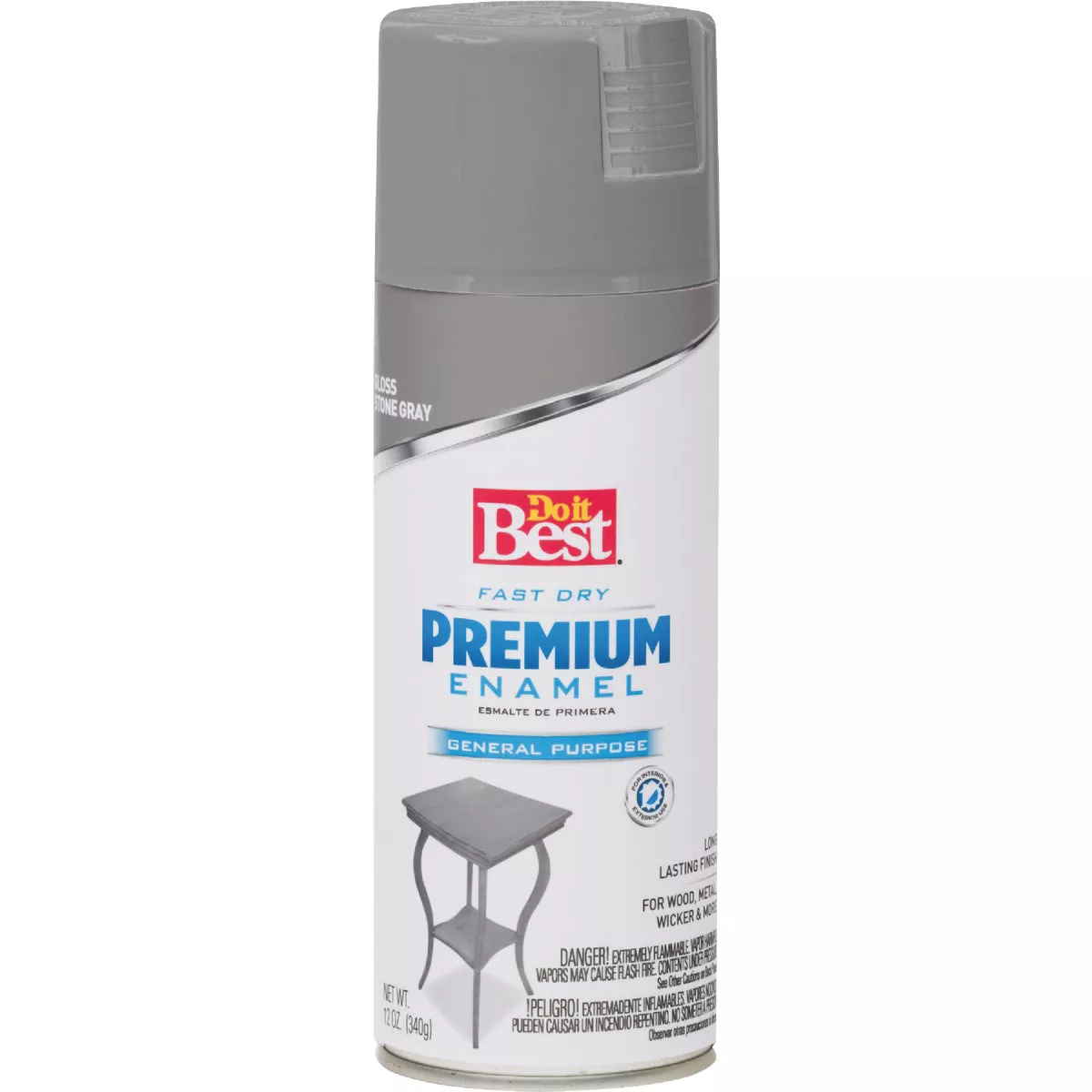 Do it Best Premium Enamel 12 Oz. Gloss Spray Paint, Stone Gray - photo 2