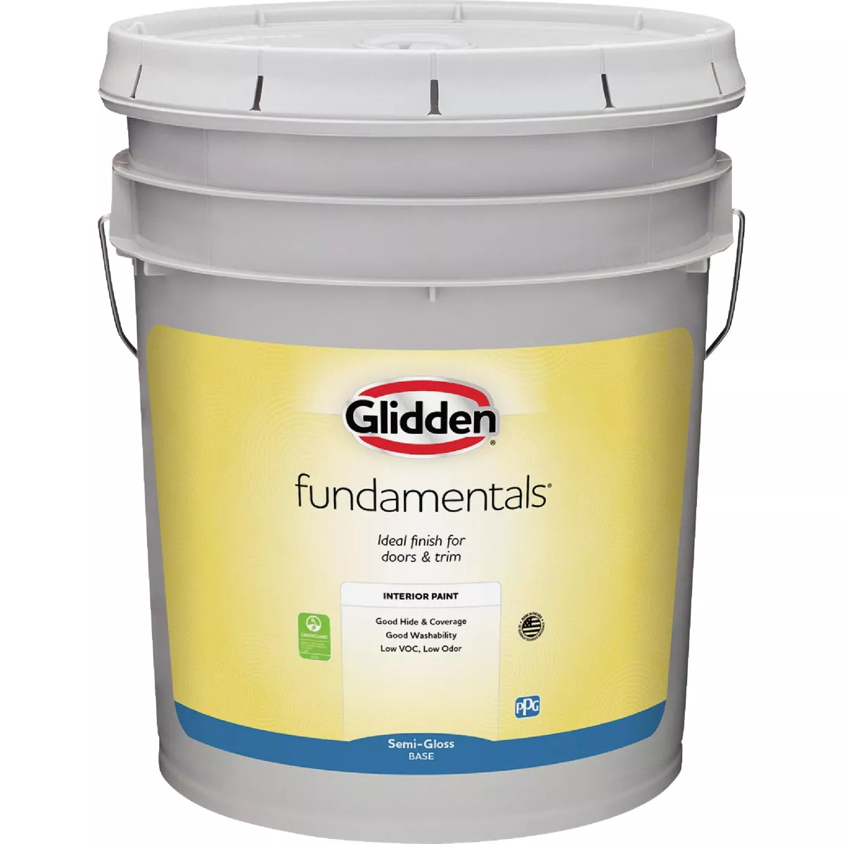 Glidden Fundamentals Interior Paint Semi-Gloss White Pastel Base 5 Gallon