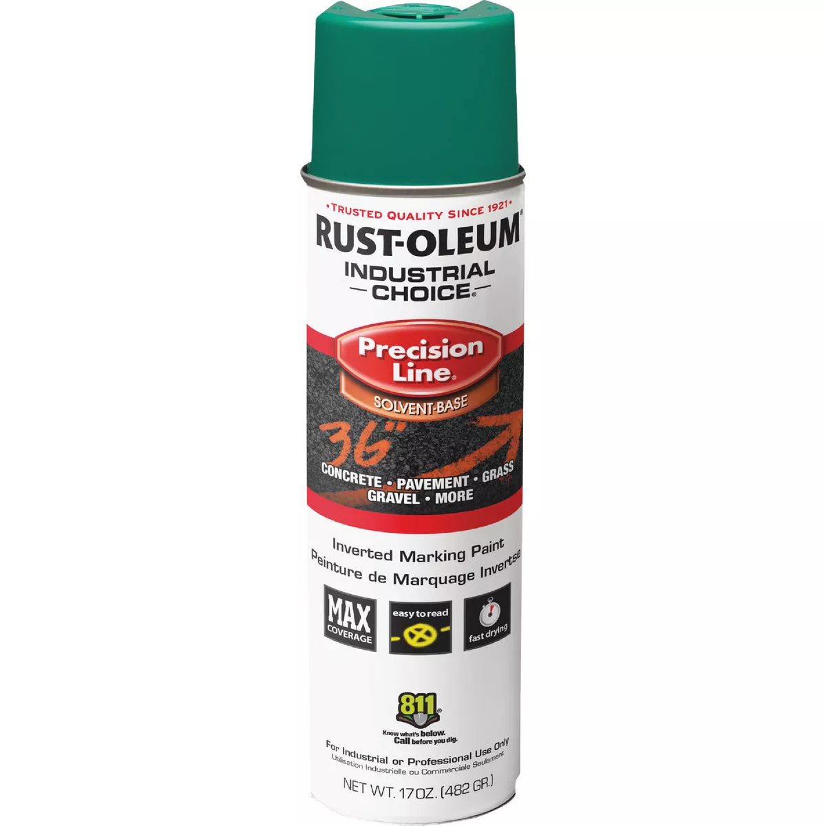 Rust-Oleum Industrial Choice Safety Green 17 Oz. Inverted Marking Spray Paint - photo 2