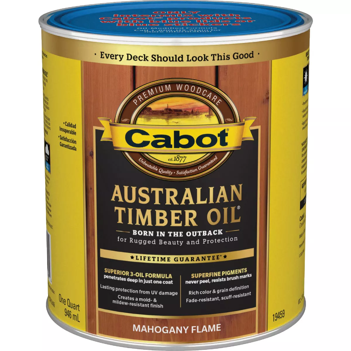 Cabot Australian Timber Oil Low VOC, Mahogany Flame, 1 Qt. - photo 2