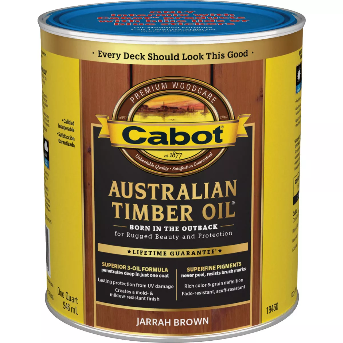 Cabot Australian Timber Oil Low VOC, Jarrah Brown, 1 Qt. - photo 2
