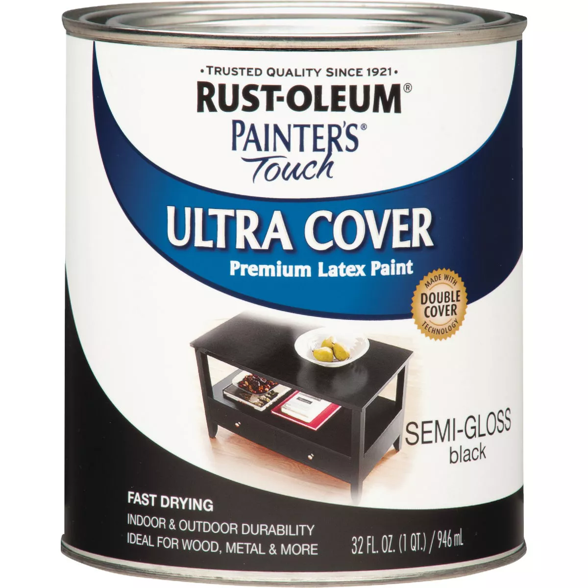 Rust-Oleum Painter's Touch 2X Ultra Cover Premium Latex Paint, Semi-Gloss Black, 1 Qt. - photo 6