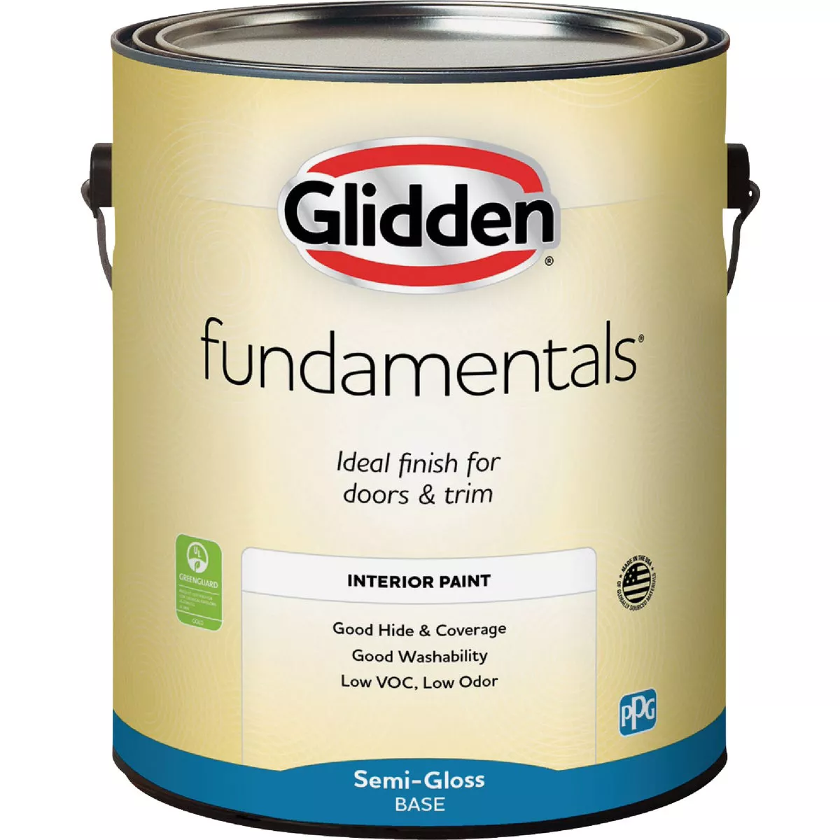 Glidden Fundamentals Interior Paint Semi-Gloss White Pastel Base Gallon