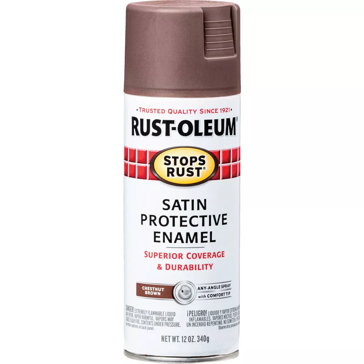Rust-Oleum Stops Rust Decor 12 Oz. Satin Spray Paint, Chestnut Brown