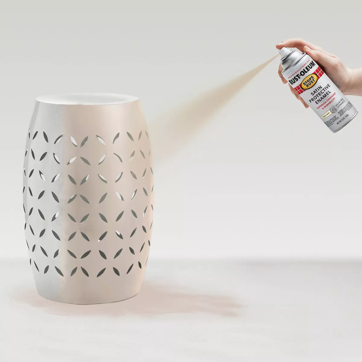 Rust-Oleum Stops Rust Decor 12 Oz. Satin Spray Paint, Shell White - photo 4