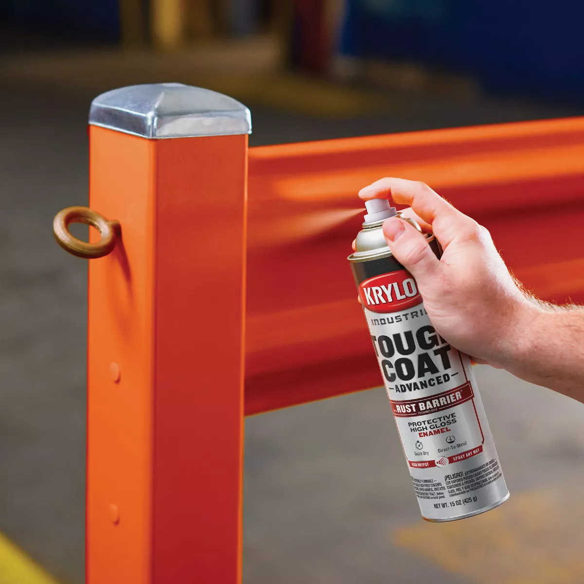 Krylon Industrial Tough Coat 15 Oz. Gloss Safety Orange Rust Barrier Spray Enamel - photo 3