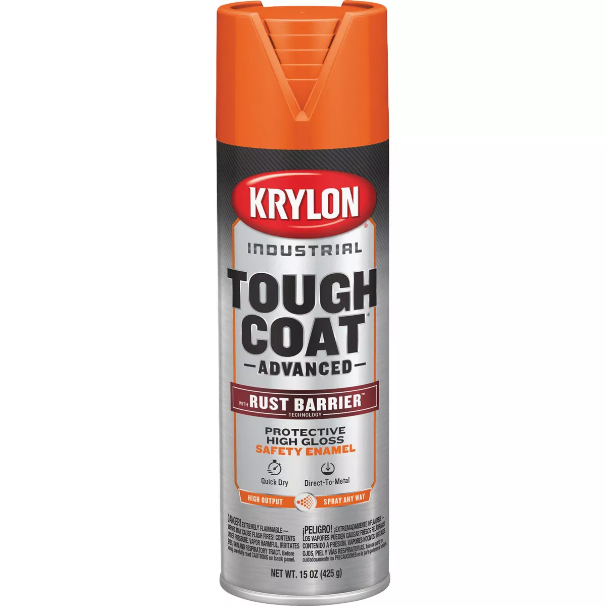 Krylon Industrial Tough Coat 15 Oz. Gloss Safety Orange Rust Barrier Spray Enamel - photo 2