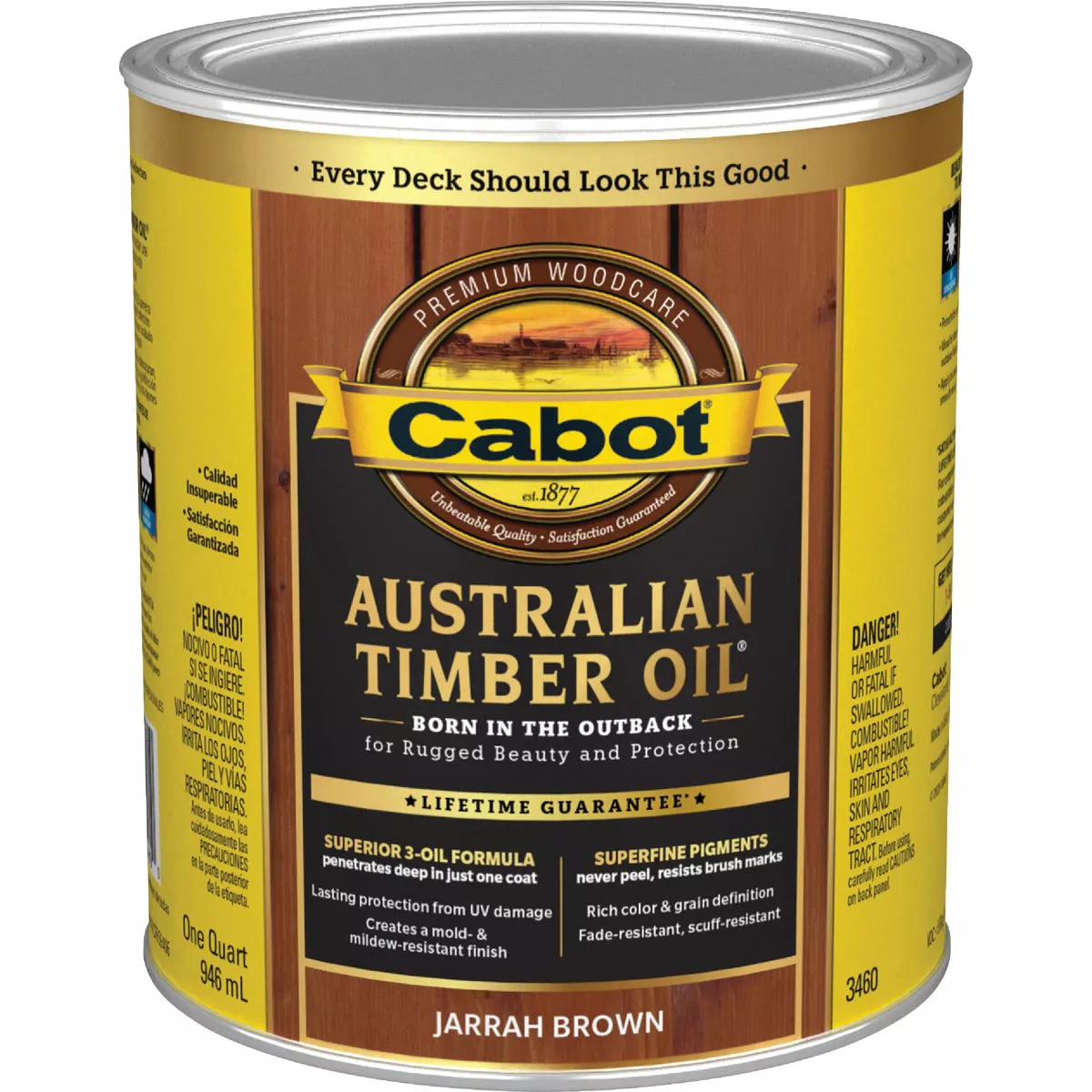 Cabot Australian Timber Oil, Jarrah Brown, 1 Qt. - photo 2