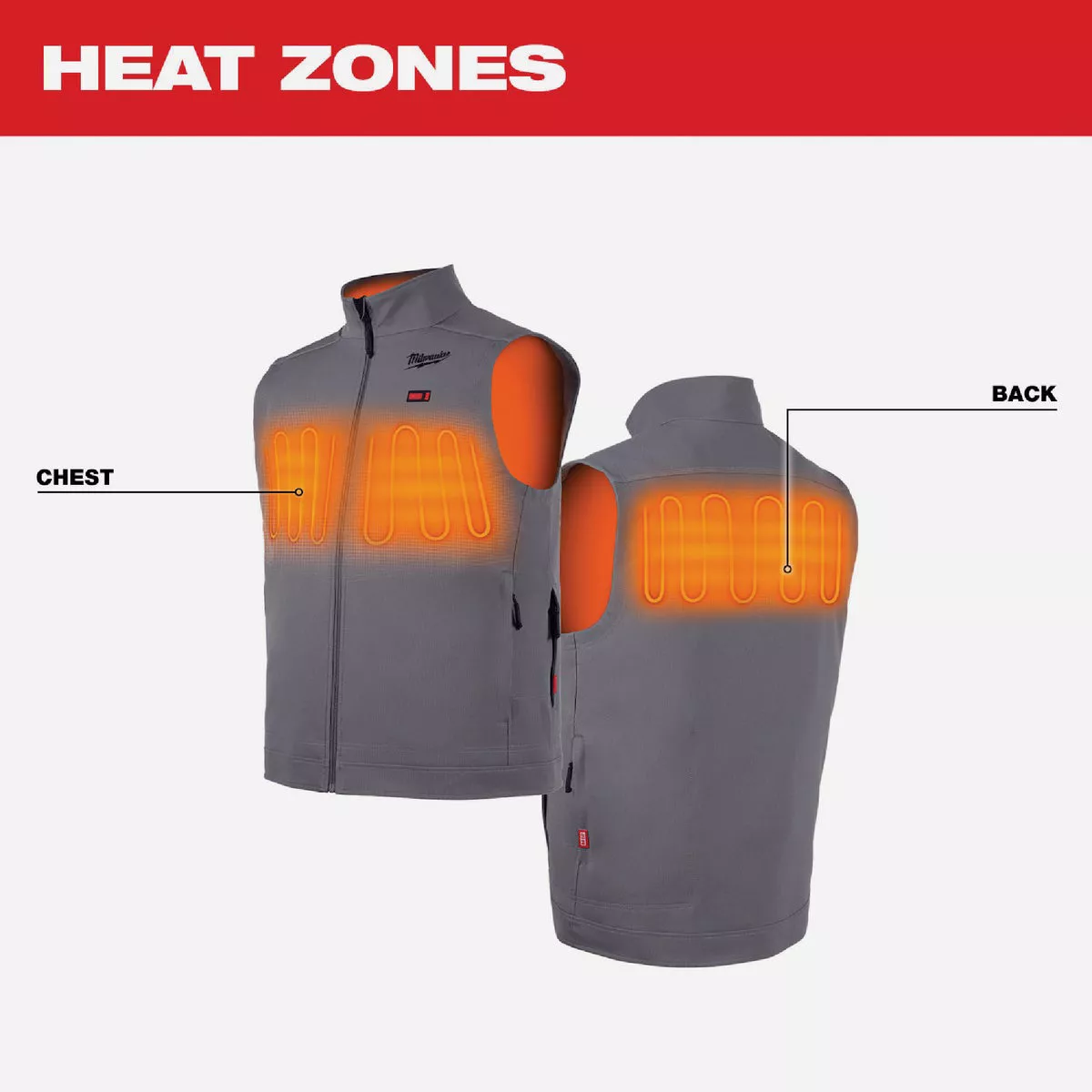 Milwaukee M12 TOUGHSHELL Men's Gray Cordless Heated Vest, 2XL - photo 6