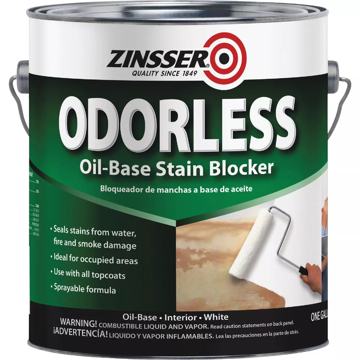 Zinsser Odorless Oil-Based Interior Stain Blocker, White, 1 Gal. - photo 2