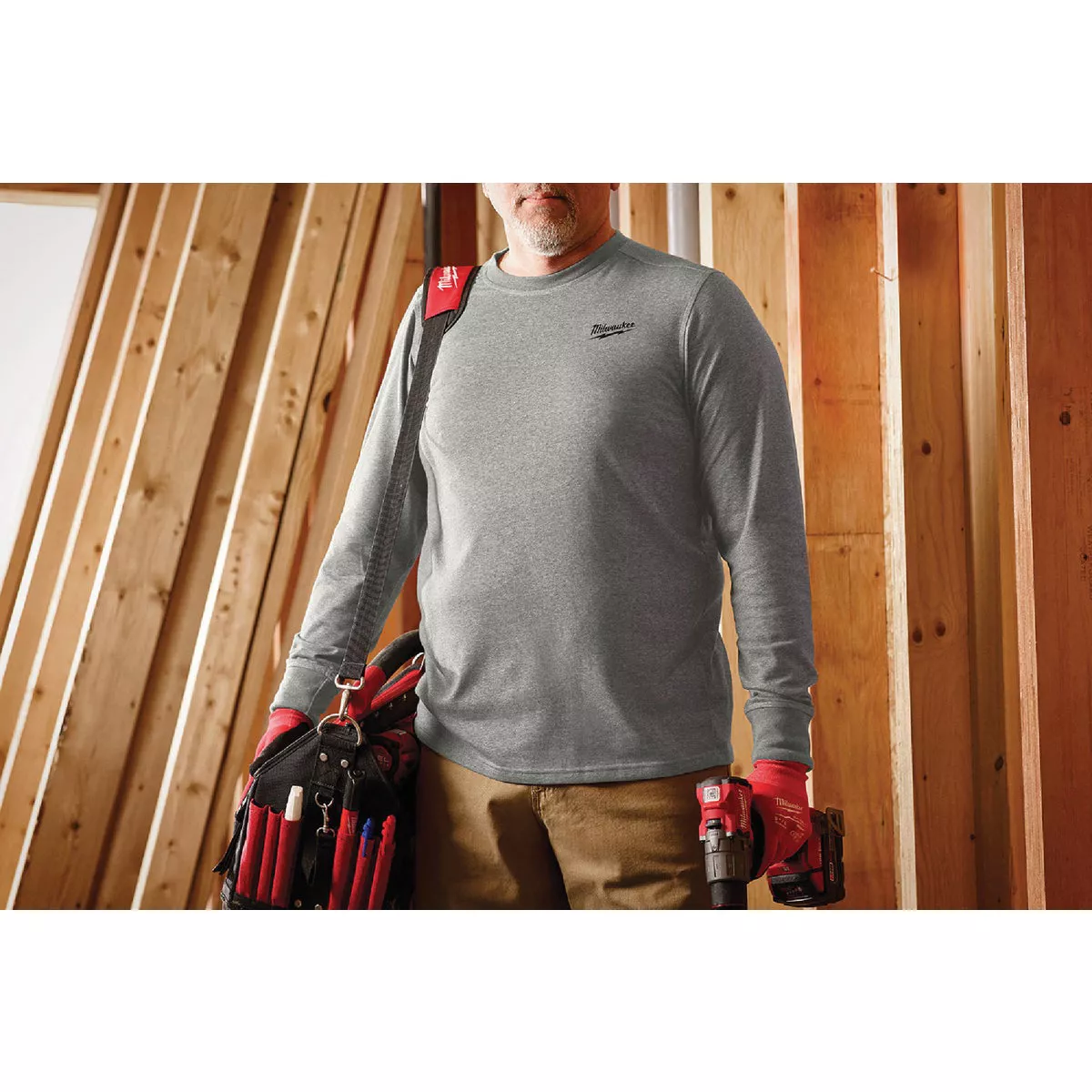 Milwaukee 2XL Gray Long Sleeve Unisex Hybrid Work Shirt - photo 3