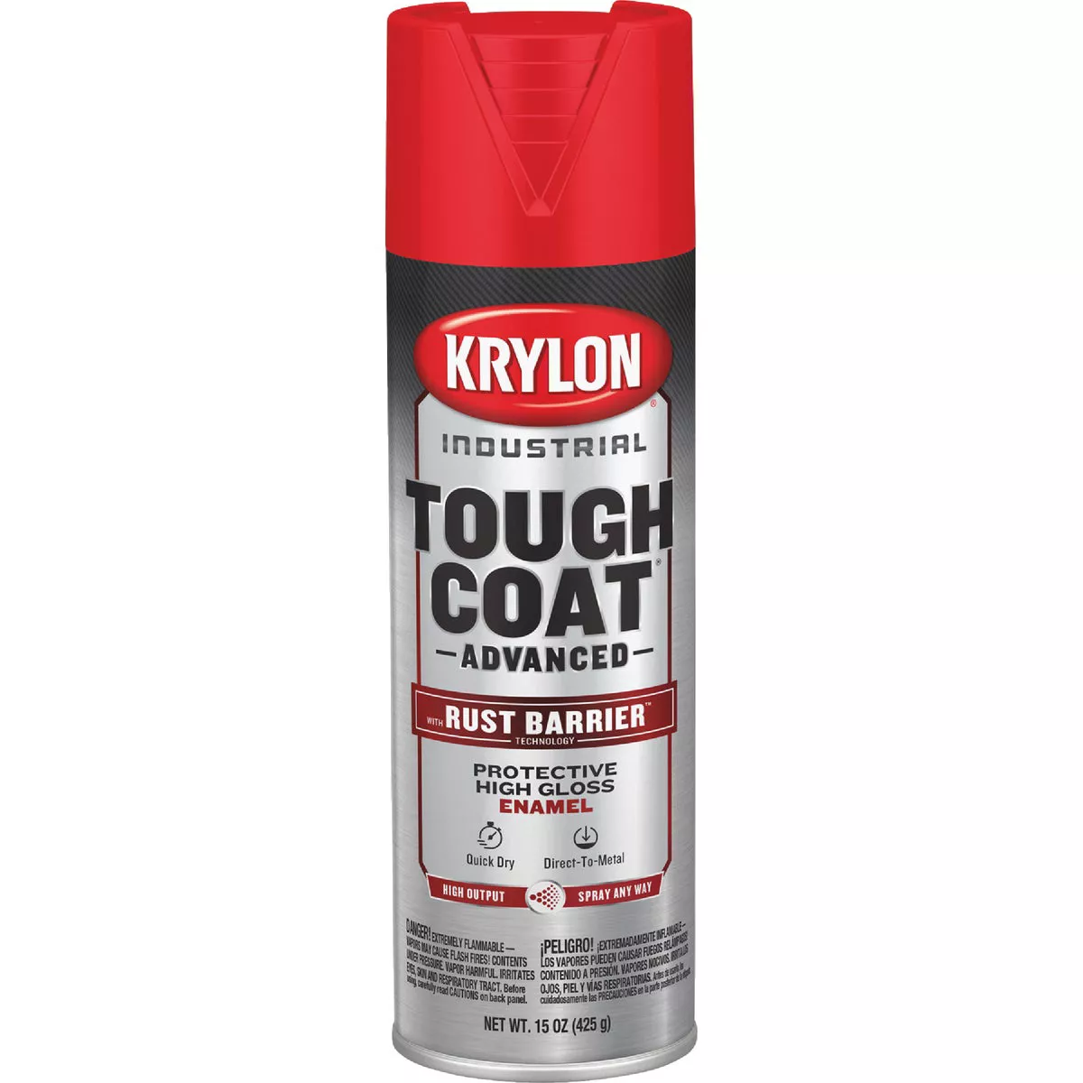 Krylon Industrial Tough Coat 15 Oz. Gloss Bright Red Rust Barrier Spray Enamel - photo 2