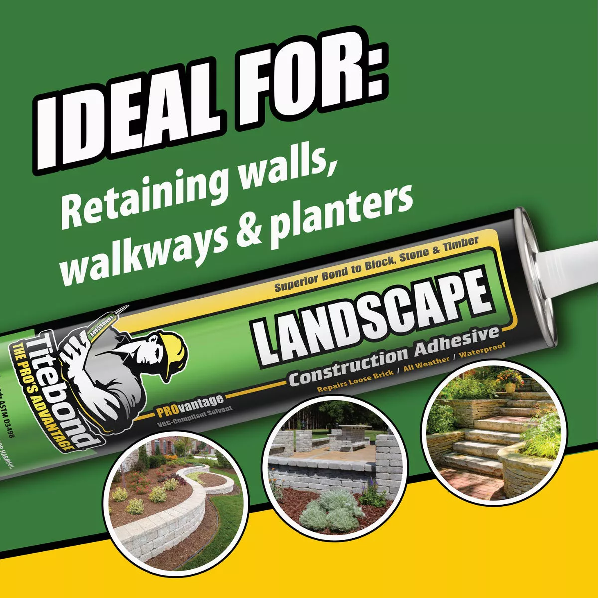Titebond PROvantage 28 Oz. Landscape Adhesive - photo 2